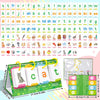 A set of green and white CVC word flashcards featuring letters and words for early reading and phonics practice