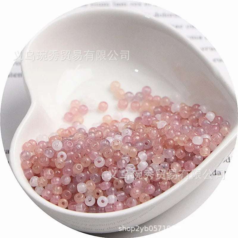 Jade Ice Glass Rice Beads for Jewelry Making