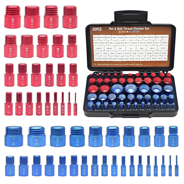 Metric & SAE Thread Checker Gauge Set (52-Piece)