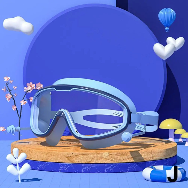 Anti-Fog Swim Goggles with Integrated Earplugs