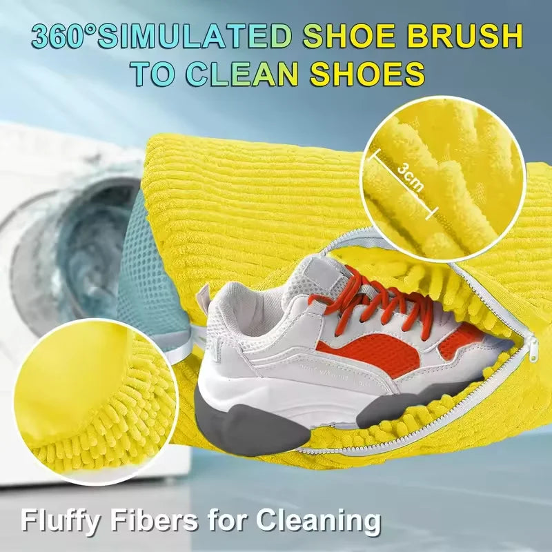 Mesh Shoe Wash Bag with Soft Fluff Lining