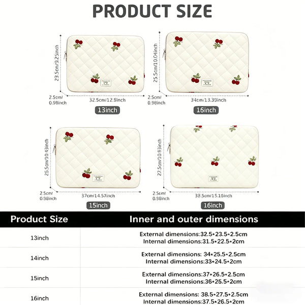Cherry Blossom Quilted Laptop Sleeve