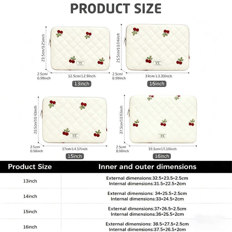 Cherry Blossom Quilted Laptop Sleeve