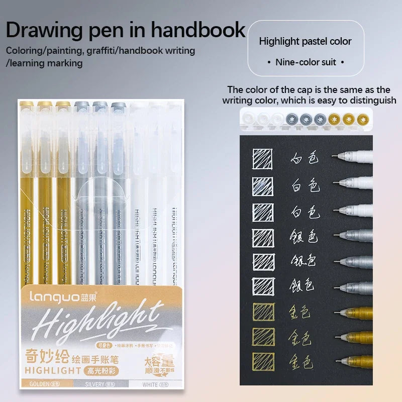Set de Stylos Gel Vifs pour le Journaling et les Études