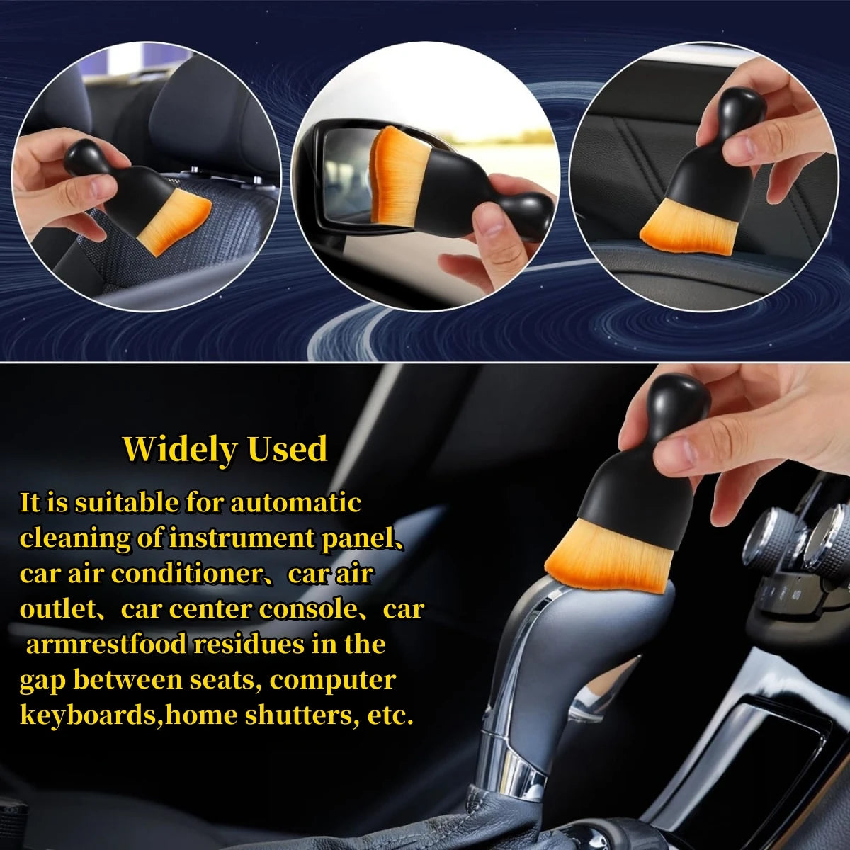 A 5-piece detailing brush set used for cleaning various interior surfaces like instrument panels, car air conditioners, and c