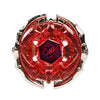 A red gemstone spinning top set in a silver alloy frame.