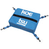 Blue paddle board deck bag with black stripe and TPU logo