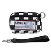 Checkered Card Case Wallet with Detachable Keychain and ID Window