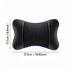 Black universal car headrest neck support cushion shown flat with dimensions 17.5cm x 27.5cm
