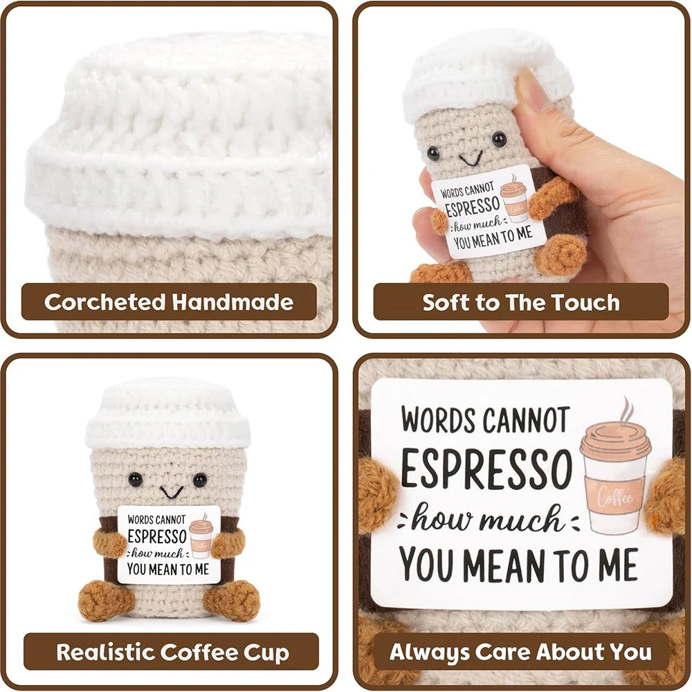 Handmade Crochet Amigurumi Doll with Love and Encouragement