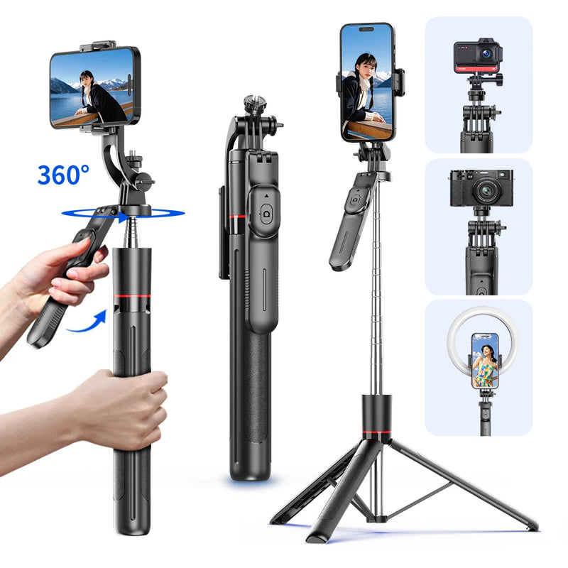 Extendable Selfie Stick Tripod with Bluetooth Remote