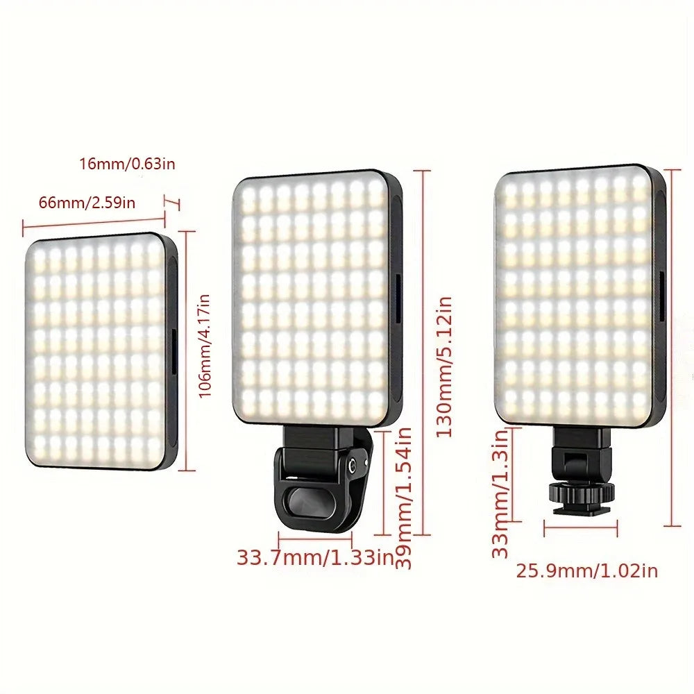 Rechargeable Magnetic LED Selfie Light with Clip