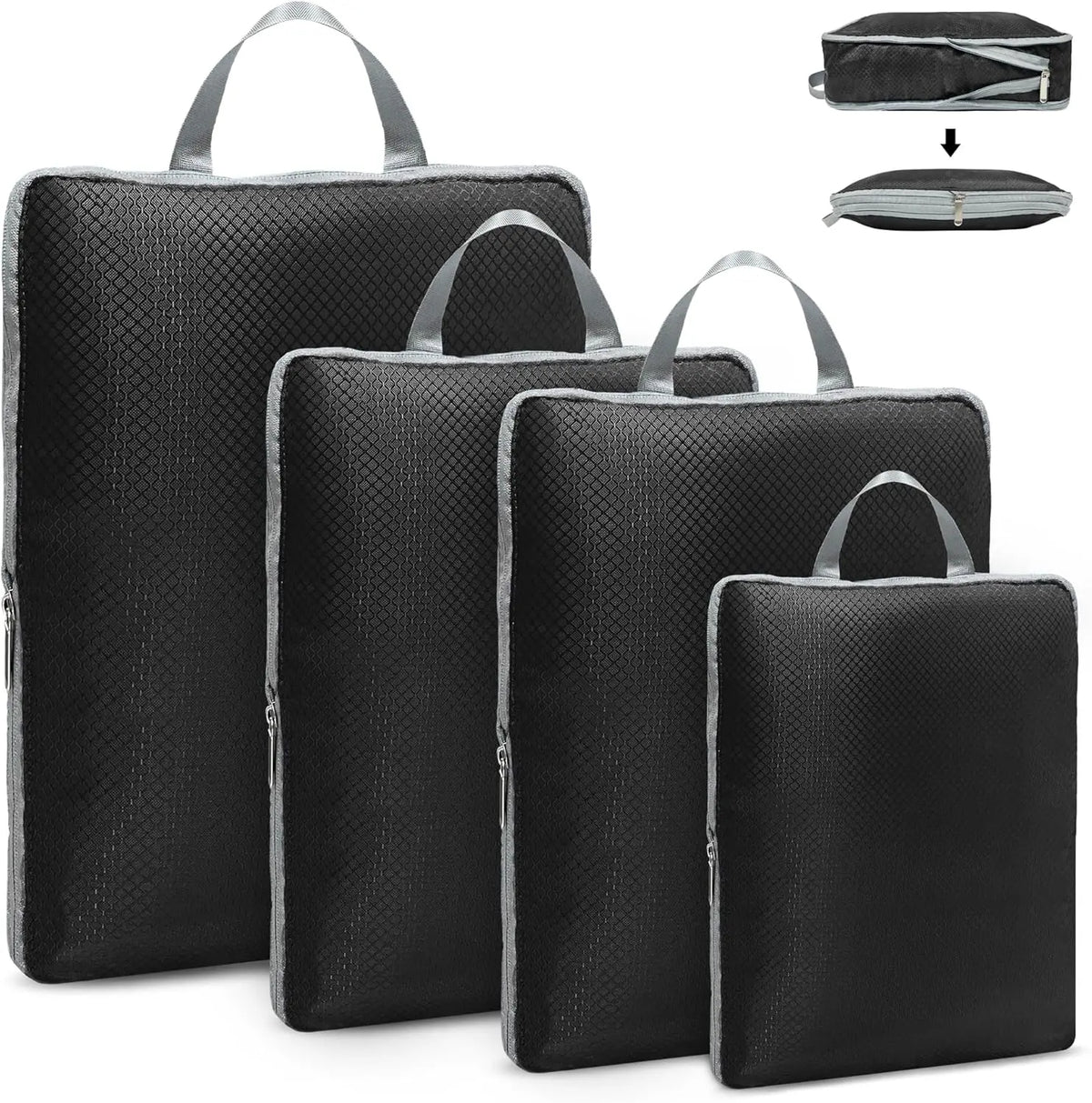 Travel Packing Cubes Set with Compression Zippers