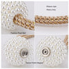 Pearl magnetic curtain clips showing various sizes and textures of pearl balls and rope