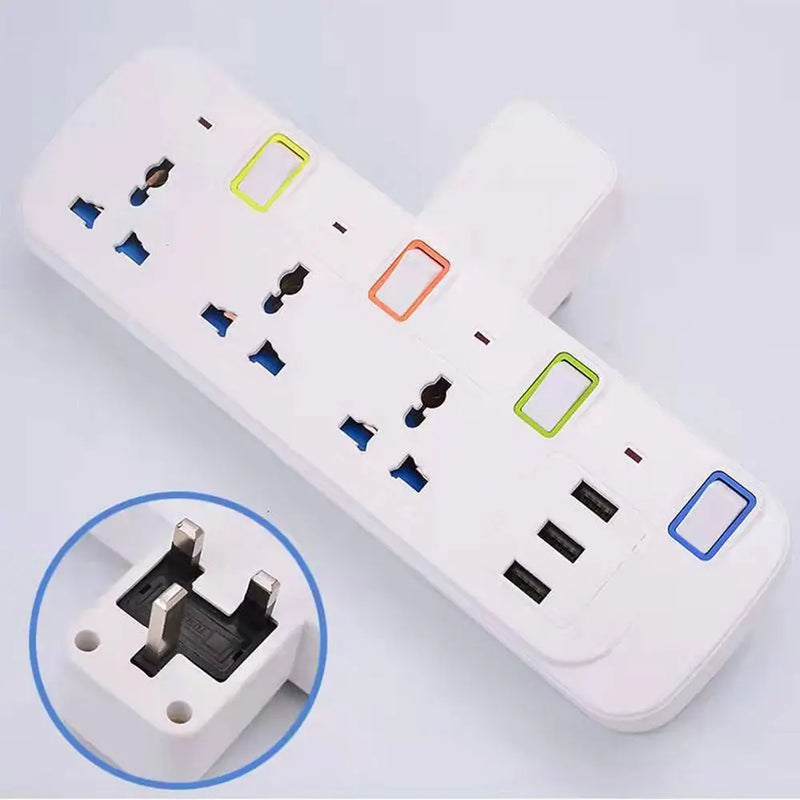شريط طاقة ذكي بمنفذ USB مع حماية من ارتفاع الجهد