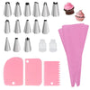 Reusable Silicone Piping Bag and Nozzle Set for Cake Decorating