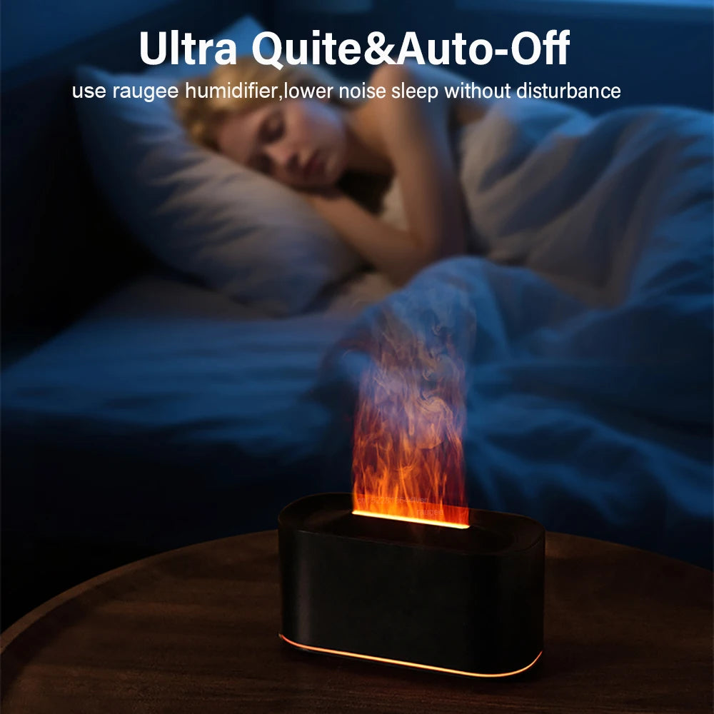Aroma Essential Oil Flame Humidifier Diffuser with Night Light