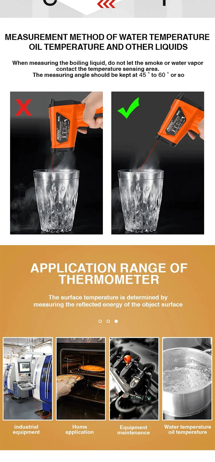 High-Temperature Infrared Thermometer with Color Screen and Humidity Sensing