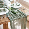 Semi-Sheer Gauze Table Runner in Sage