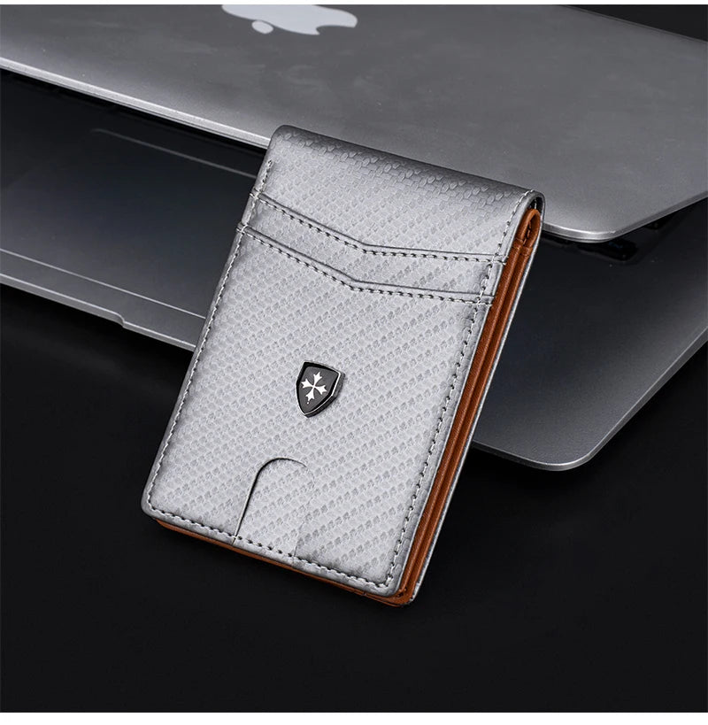 Slim PU Leather Bifold Wallet with Card Holder