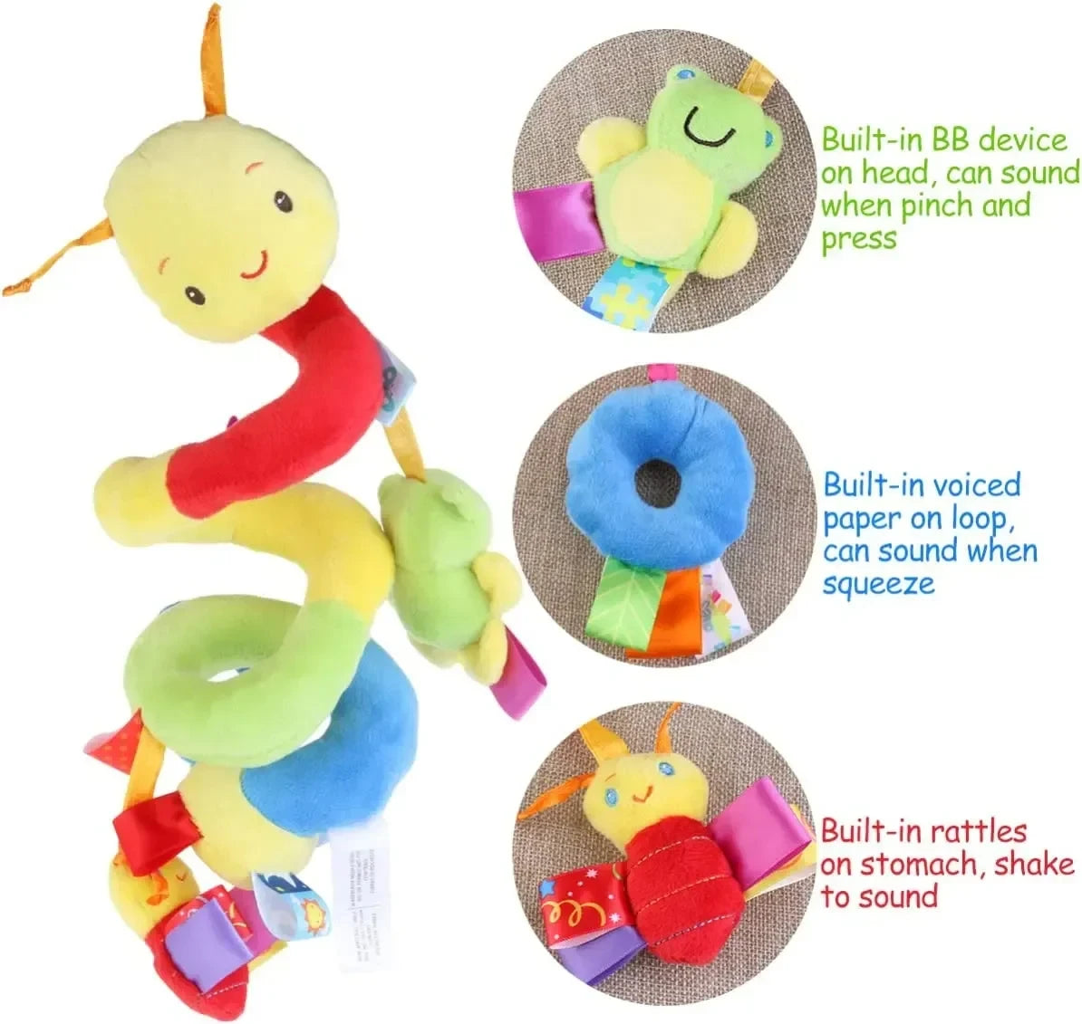 Soft Musical Spiral Toy for Crib, Stroller, and Car Seat