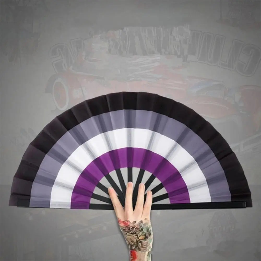 Foldable Rainbow Hand Fan with Gradient Design
