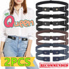 A set of black and brown non-buckle stretch elastic belts for men and women shown in multiple sizes.