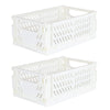 Collapsible Plastic Storage Baskets, Set of 2