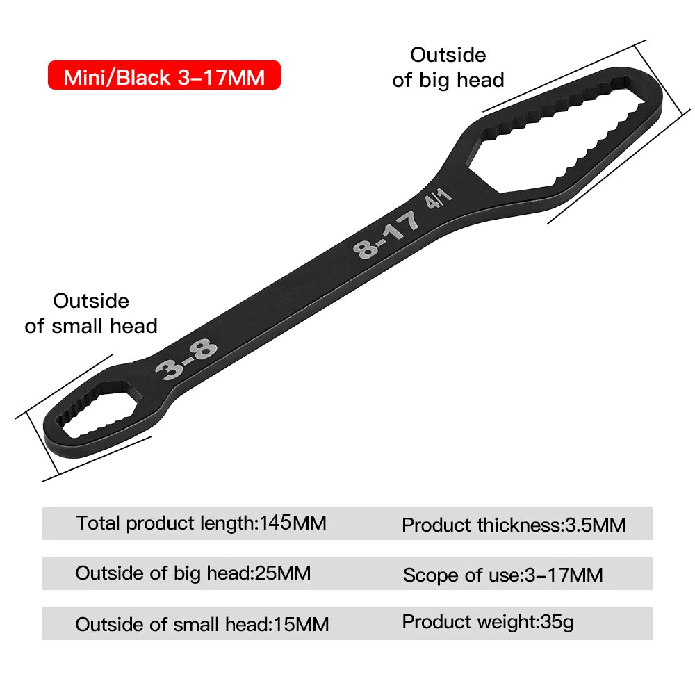 Double-Head Self-Tightening Multifunctional Wrench