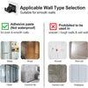 Wall type selection guide showing suitability for smooth walls, metal, wood, glass, ceramic tile, and cement wall.