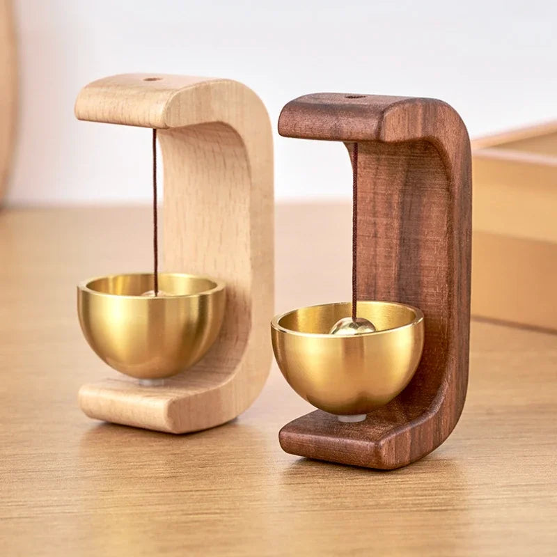 Cloche de Porte en Bois Magnétique