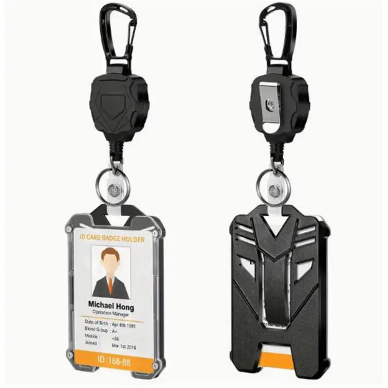 Retractable Badge Holder with Carabiner Clip
