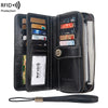 Vintage RFID-Blocking Large Capacity Wallet with Wrist Strap