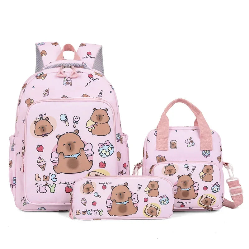 Capybara Cartoon Backpack Set for Kids
