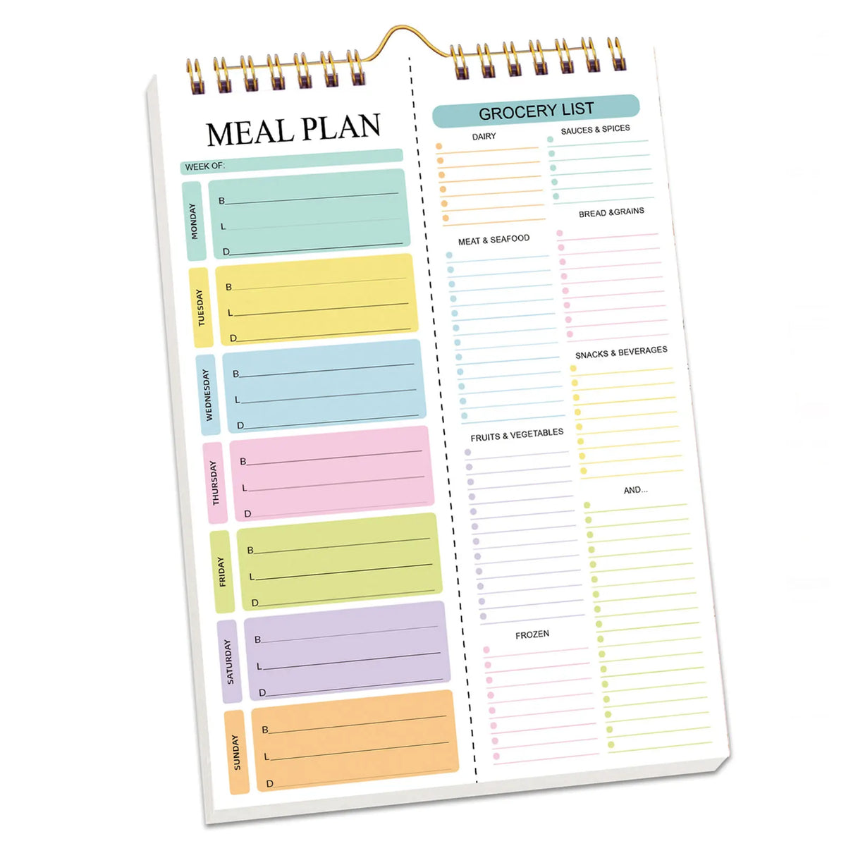 Weekly Meal Planner with Shopping List - 52 Tear-Off Sheets