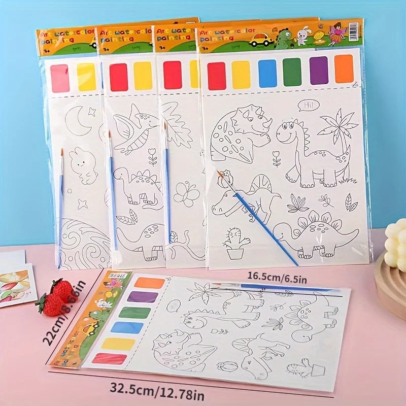 Complete Art Set with Paper, Brushes, and Paints