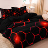 Geometric 3D Hexagonal Honeycomb Duvet Cover Set