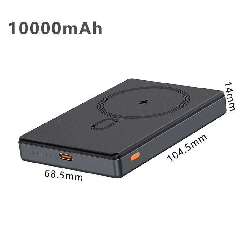Foldable Magnetic Wireless Power Bank with Built-in Cables