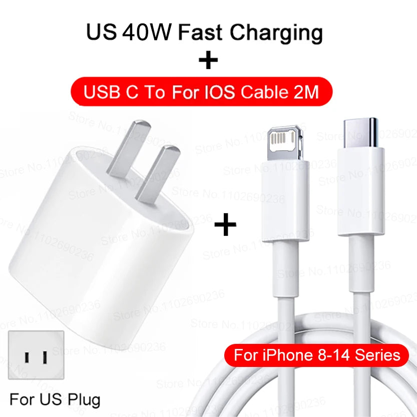 USB-C 40W Fast Charger with 1M Cable for iPhone