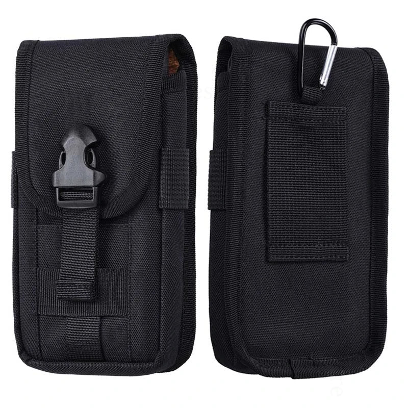 Black multilayer card slot phone pouch with a belt loop for a Doogee device.