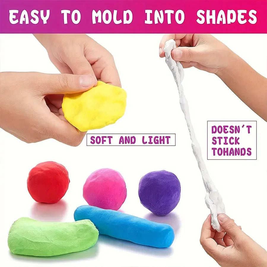 36-Color Air-Dry Modeling Clay Set with Carving Tools