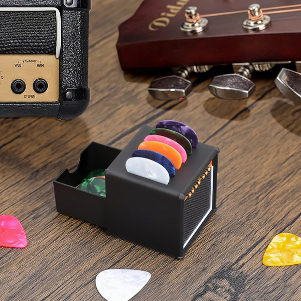Vintage Amplifier-Style Guitar Pick Holder with Drawer