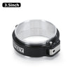 A black heavy-duty aluminum V-band clamp and flange assembly with a 3.5-inch diameter.