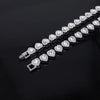 Heart Rhinestone Tennis Chain Necklace & Bracelet Set