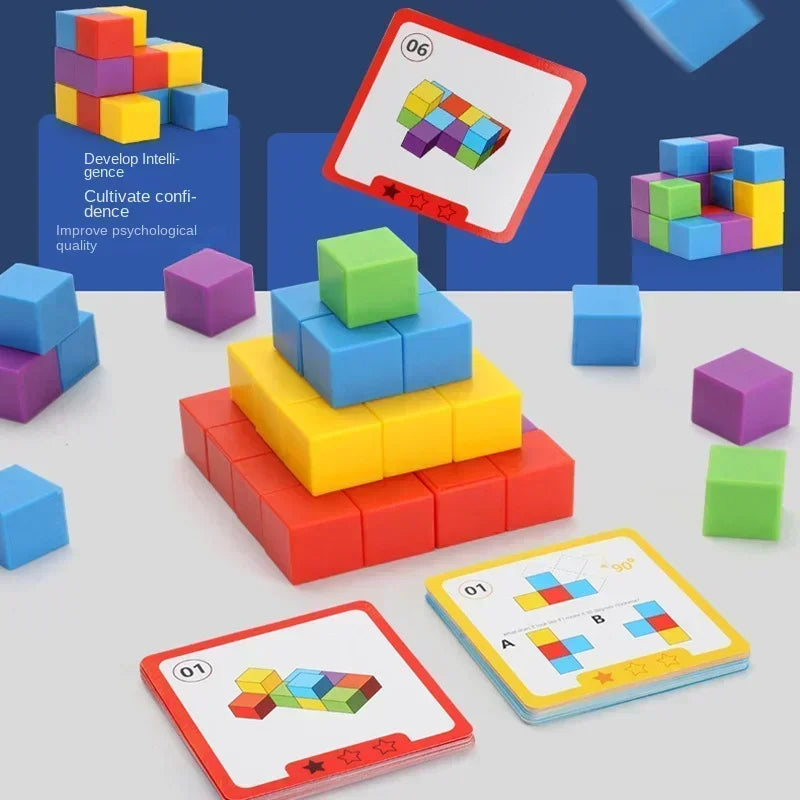 Montessori Rainbow Stacking Blocks for Kids | Spatial Thinking & Math Learning Toy
