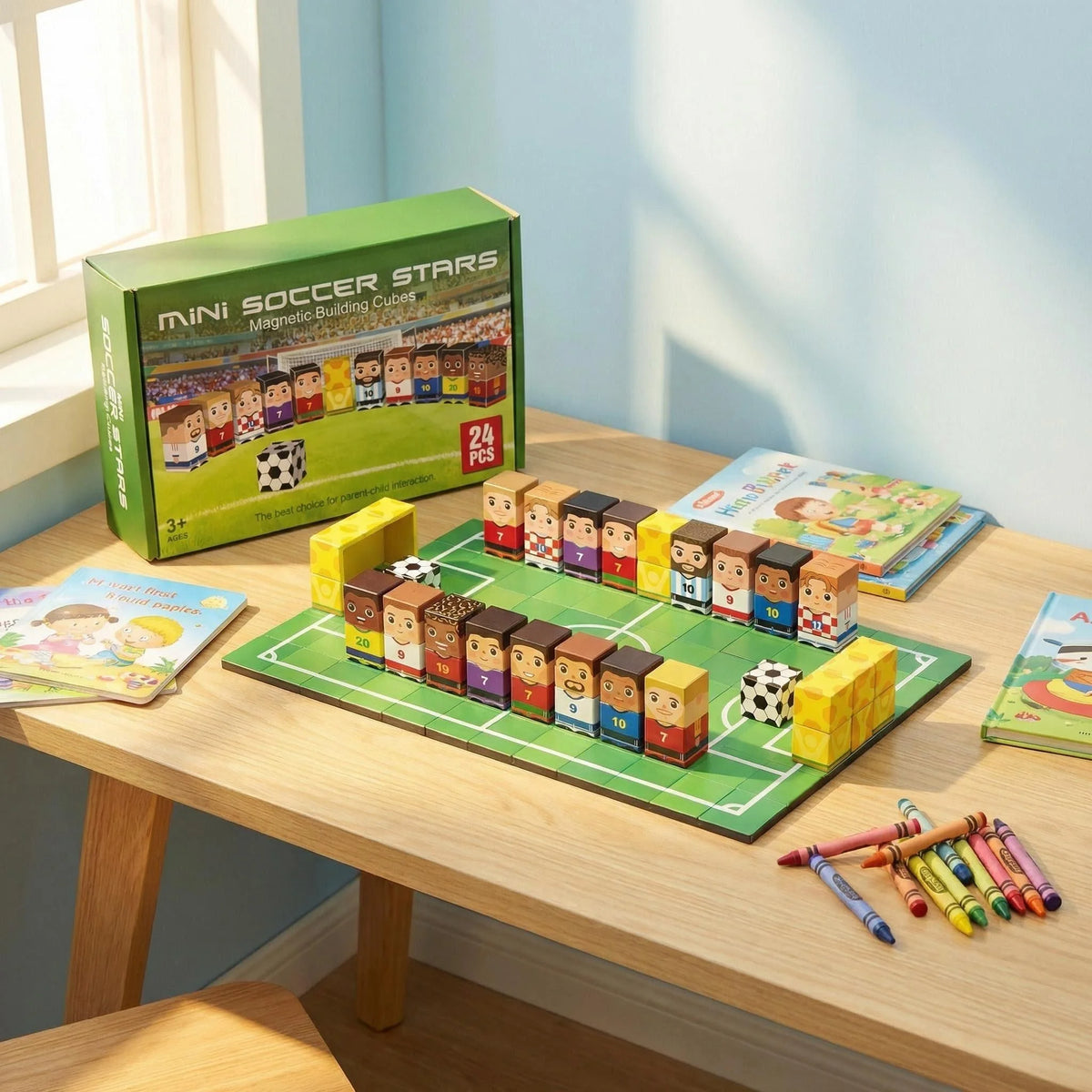 Soccer Magnetic Building Blocks Set (24 Pieces)