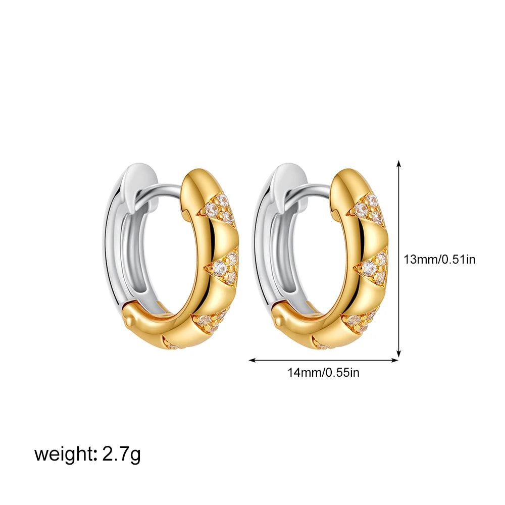 Geometric Gold Plated Huggie Hoop Earrings