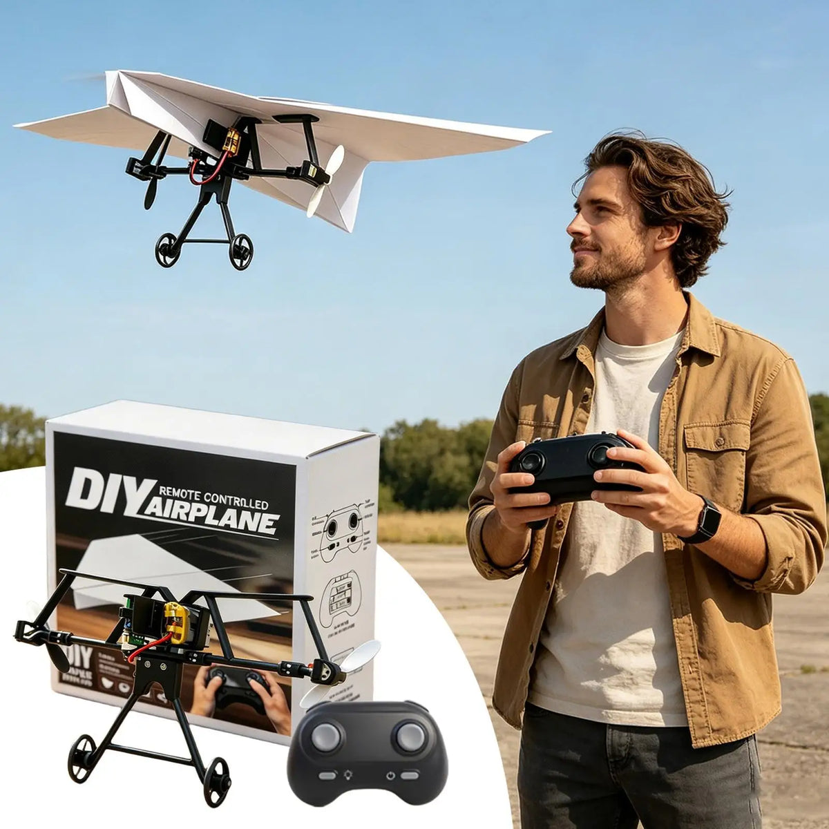 DIY Remote Control Paper Airplane Kit with Gyro Stabilizer