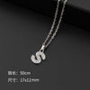 Initial Letter Pendant Necklace with Stainless Steel Chain