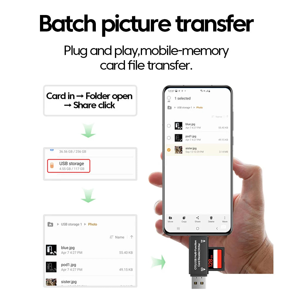 2-in-1 USB-C & USB-A Memory Card Reader